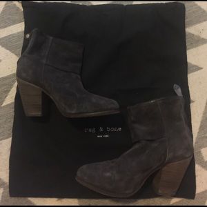 Dark Gray Newbury Rag & Bone Booties Authentic 7