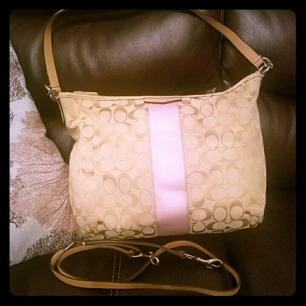 Coach Cream & Pink Purse
