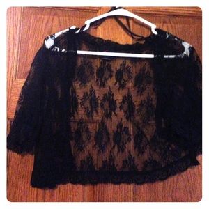 Crop lace cardigan