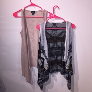 Two sleeveless cardigans