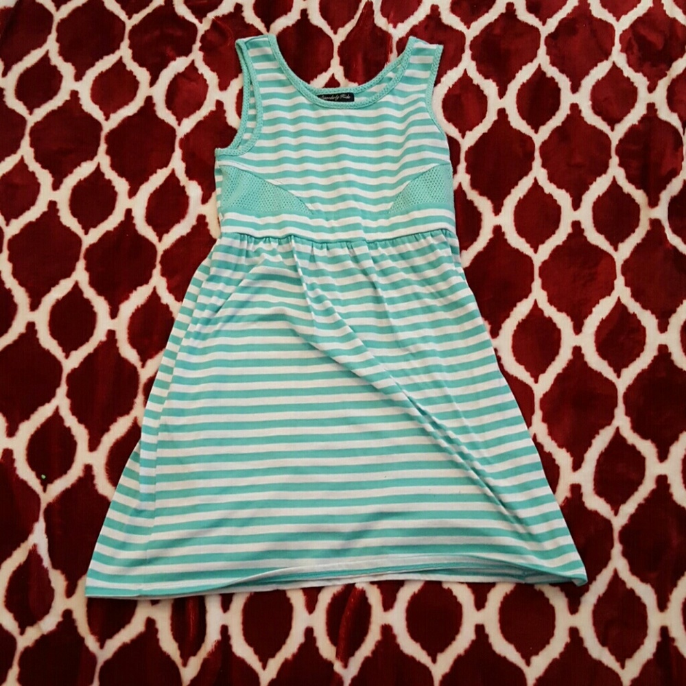 Teal striped dress