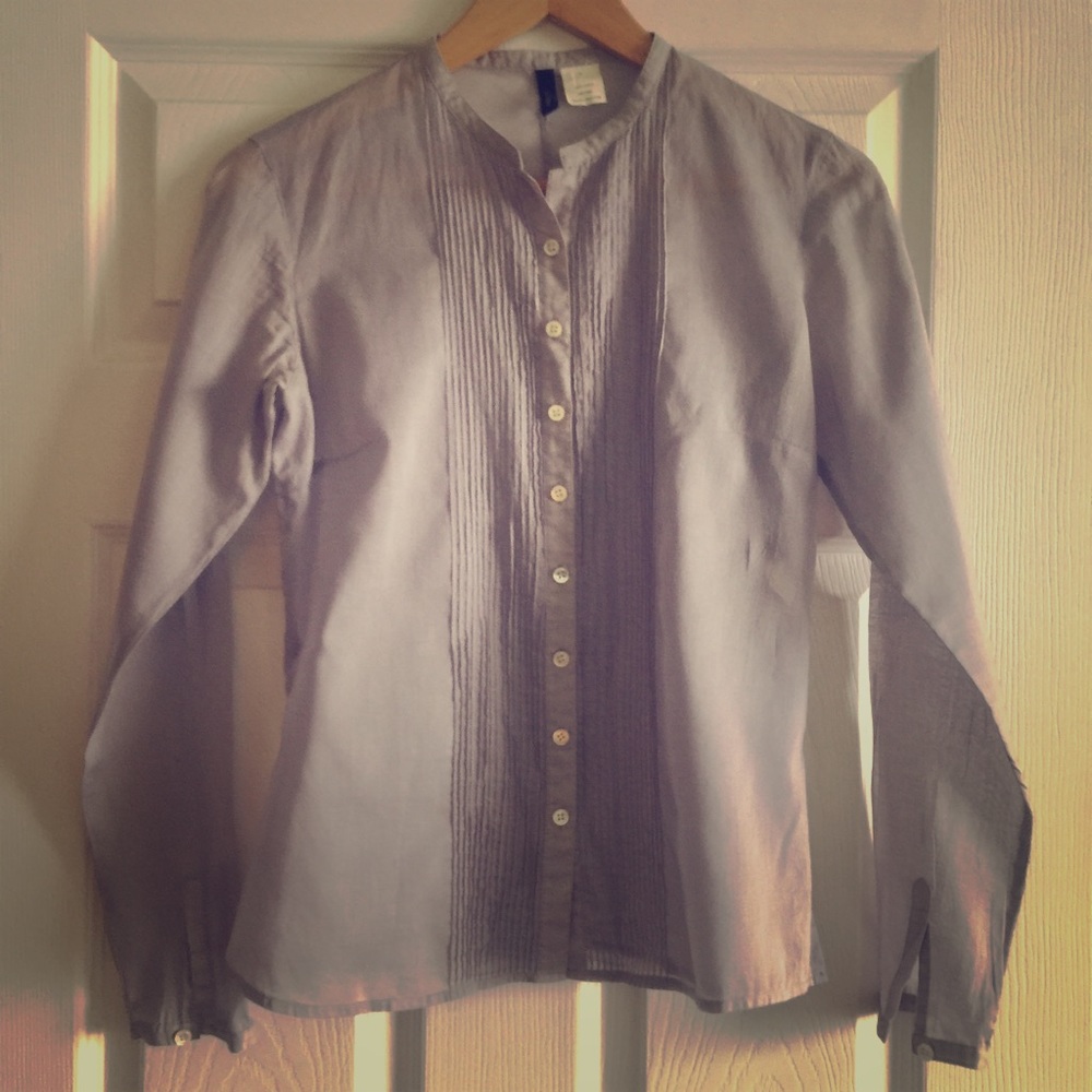J.Crew sheer lavender shirt cotton; size 0