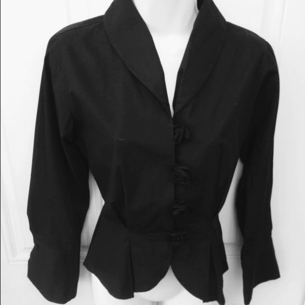 Anne Fontaine Black Rose Button Top