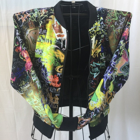 RACHEL Rachel Roy Jackets & Blazers - Rachel Roy Graffiti Bomber Jacket (NWT)