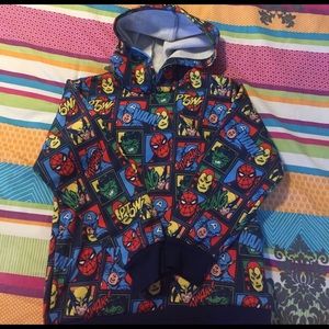 Boys hoodie with comic book heroes.