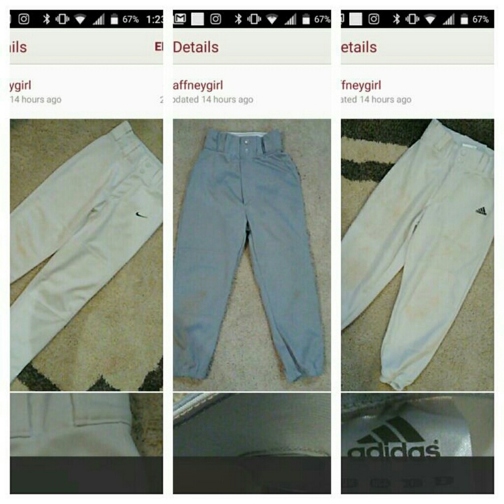 All 3 baseball practice pants Boy or Girl