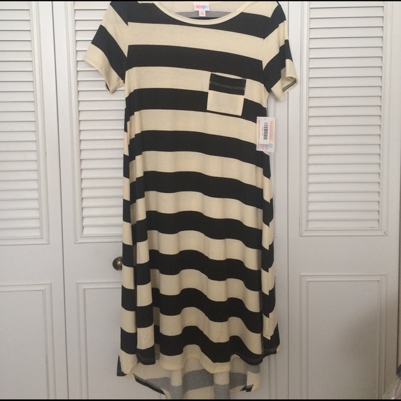 💕Xs LuLaRoe Carly cream and black striped BNWT💕 - Picture 1 of 1