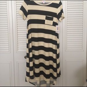 💕Xs LuLaRoe Carly cream and black striped BNWT💕