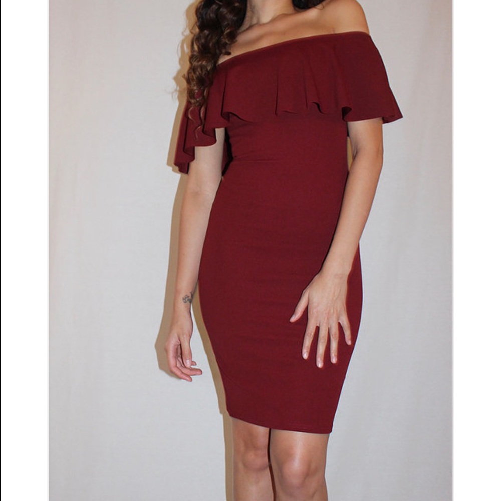 Ruffled tube top dress