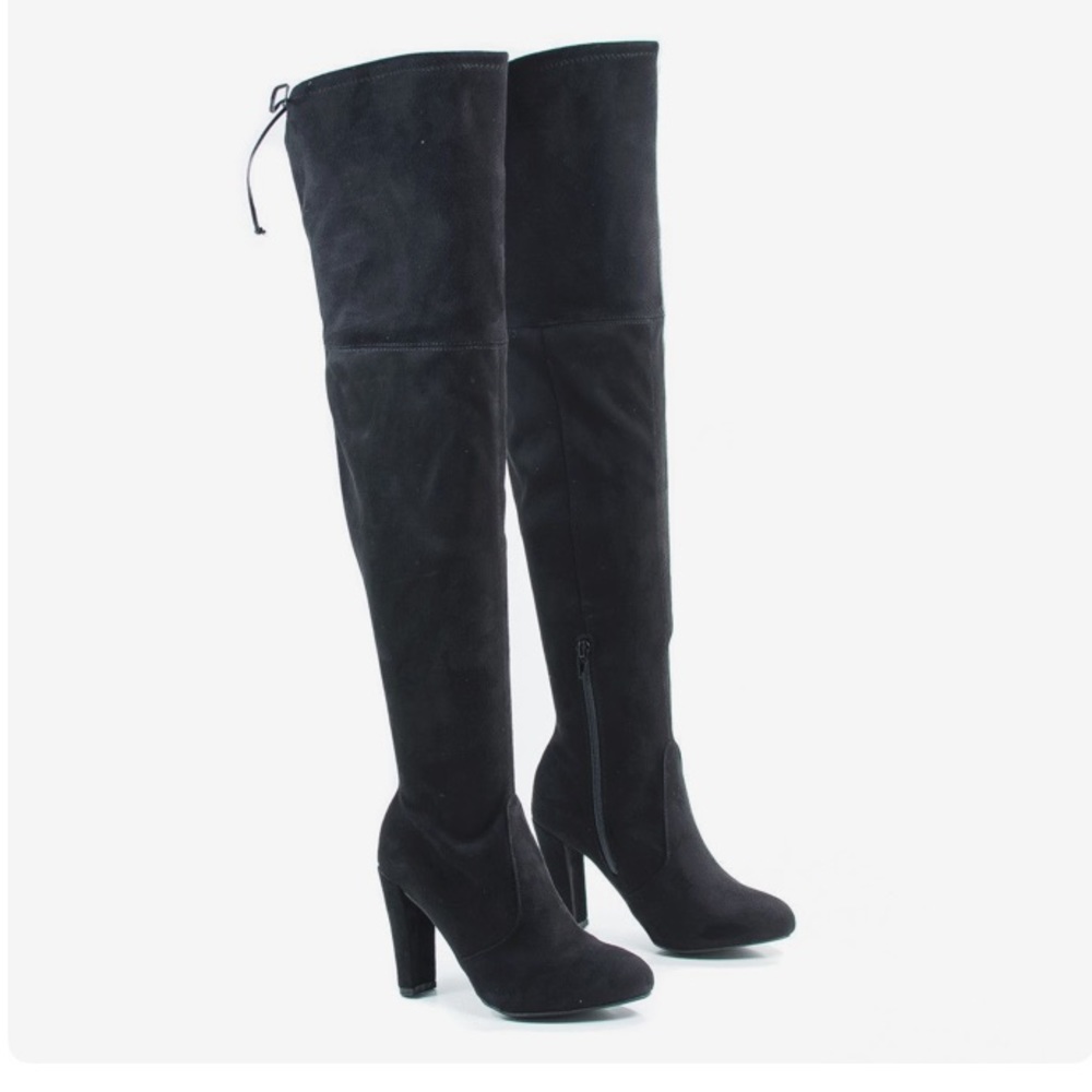 Thigh high black boots