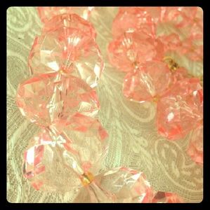 Joan Rivers Pink Faceted Lucite Bead Necklace