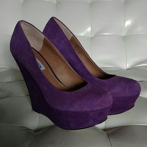 Steve Madden suede purple platforms.