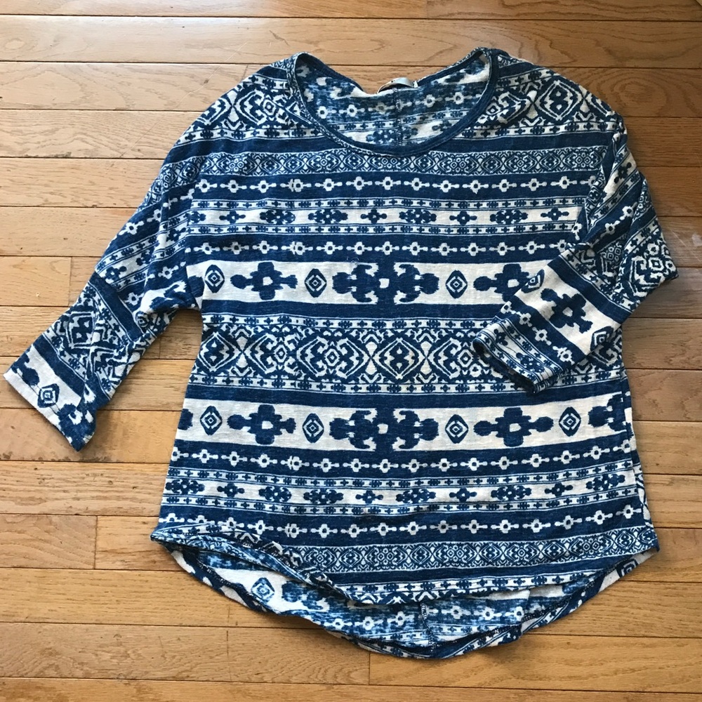 Blue printed flowing top