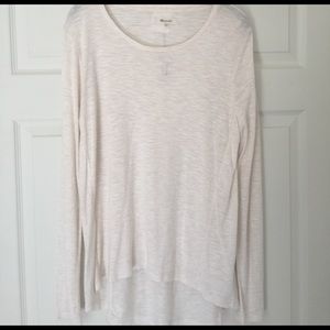 NWT Madewell Cream Hi-Lo Long Sleeve Shirt - L