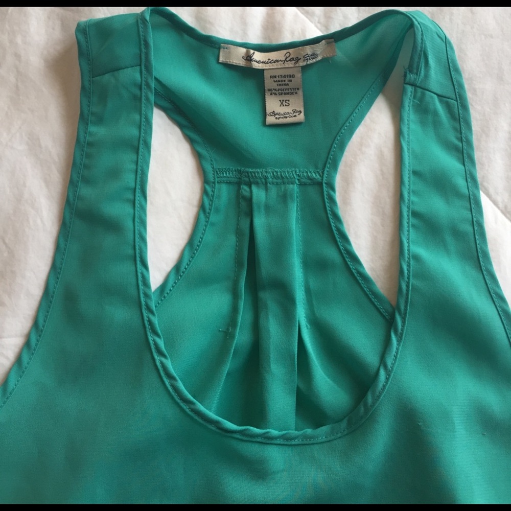 American Rag Green Racerback Top - Picture 2 of 4