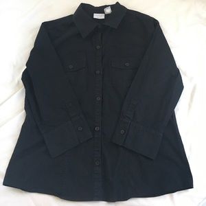 Cute stretch collar black shirt!
