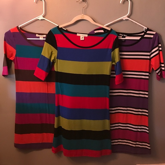 3 Striped T-shirt Dresses - Picture 1 of 1