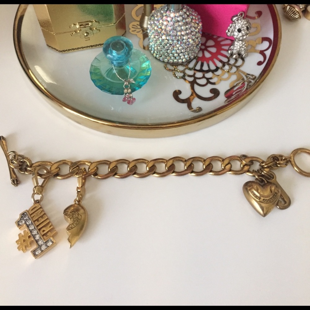 Two Juicy Couture best friend Charms with bracelet