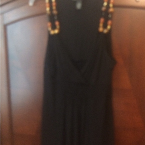 "Inc" Black Tunic with Designer Beaded Straps - Picture 5 of 5