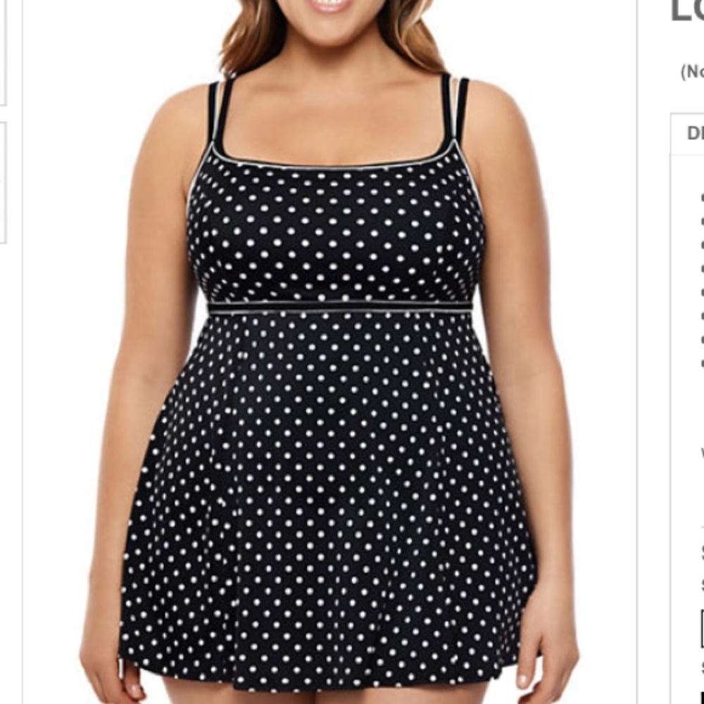 LIKE NEW!! Swim Dress pink/blk polkadot