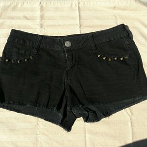 Black jean shorts