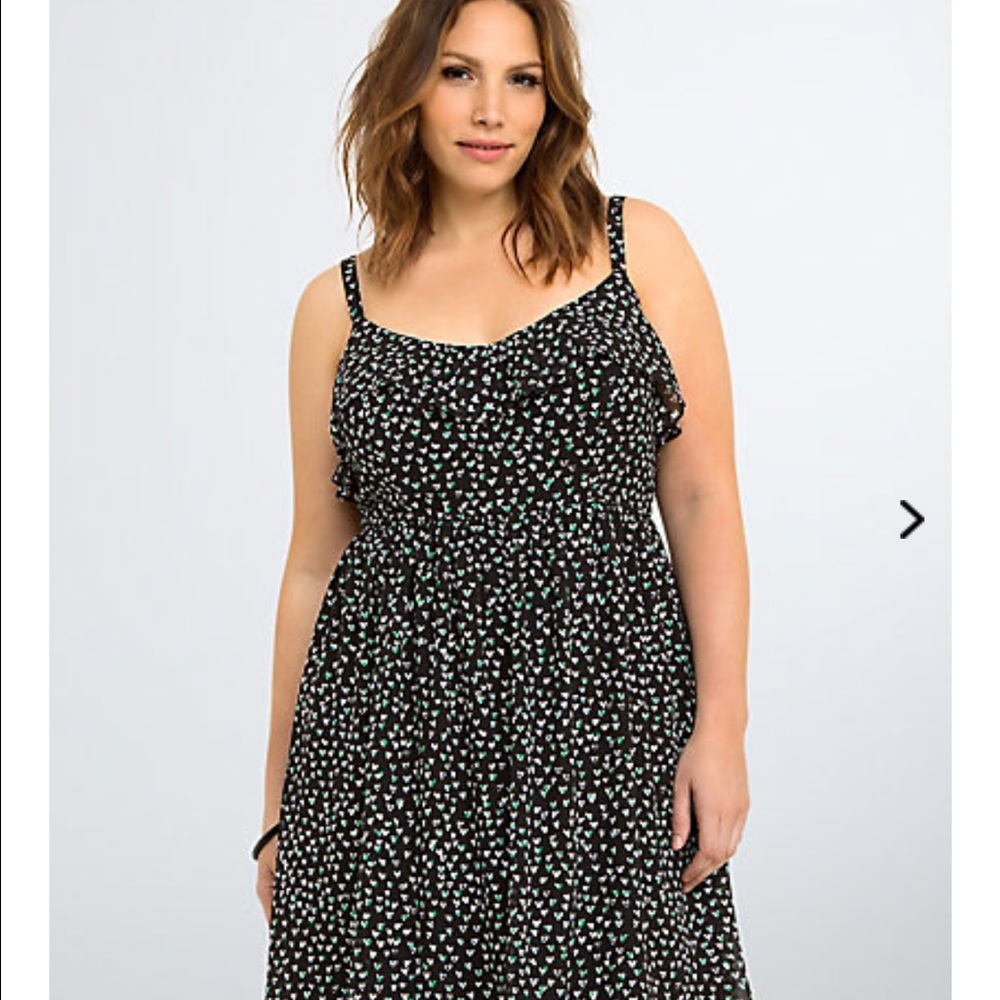 Torrid Heart Chiffon Ruffle Dress