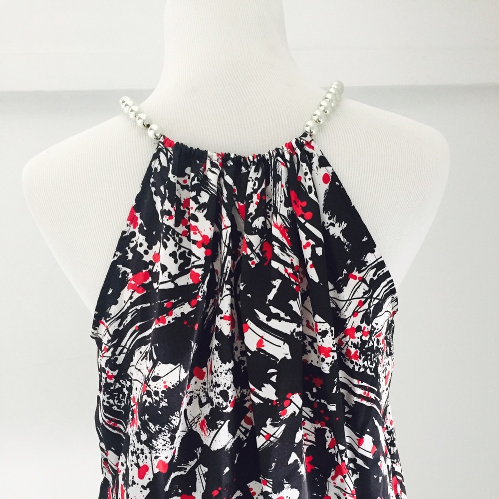 Colorful & Edgy Dressy Tank-Top w/ Beaded Detail!
