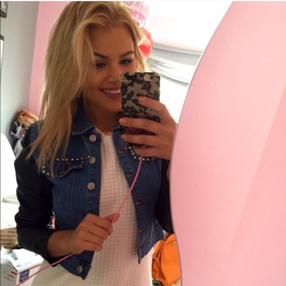 Denim & faux learher crop jacket - Picture 4 of 4