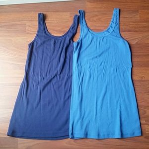 Two blue tanks