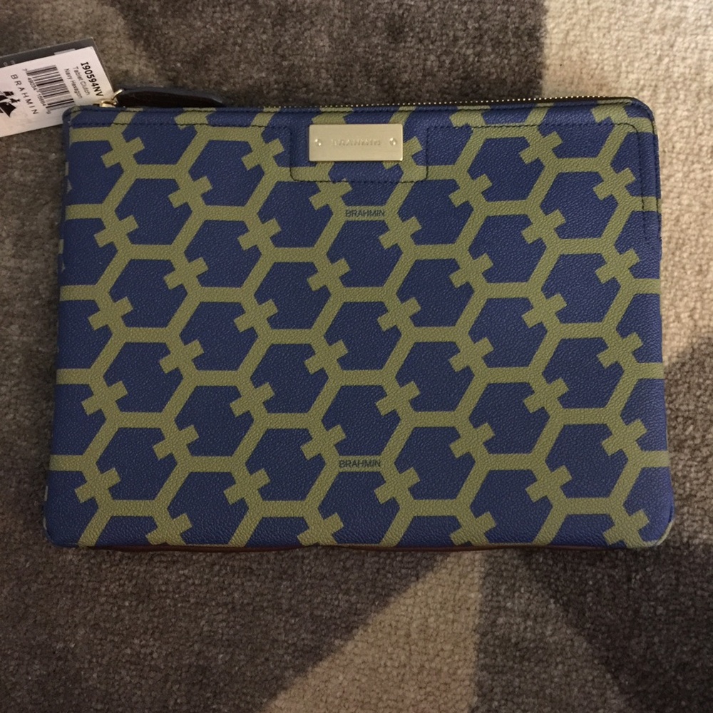 🎉NWT🎉  💙💚Brahmin Tablet clutch💚💙