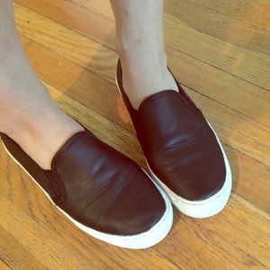Leather slip on shoes
