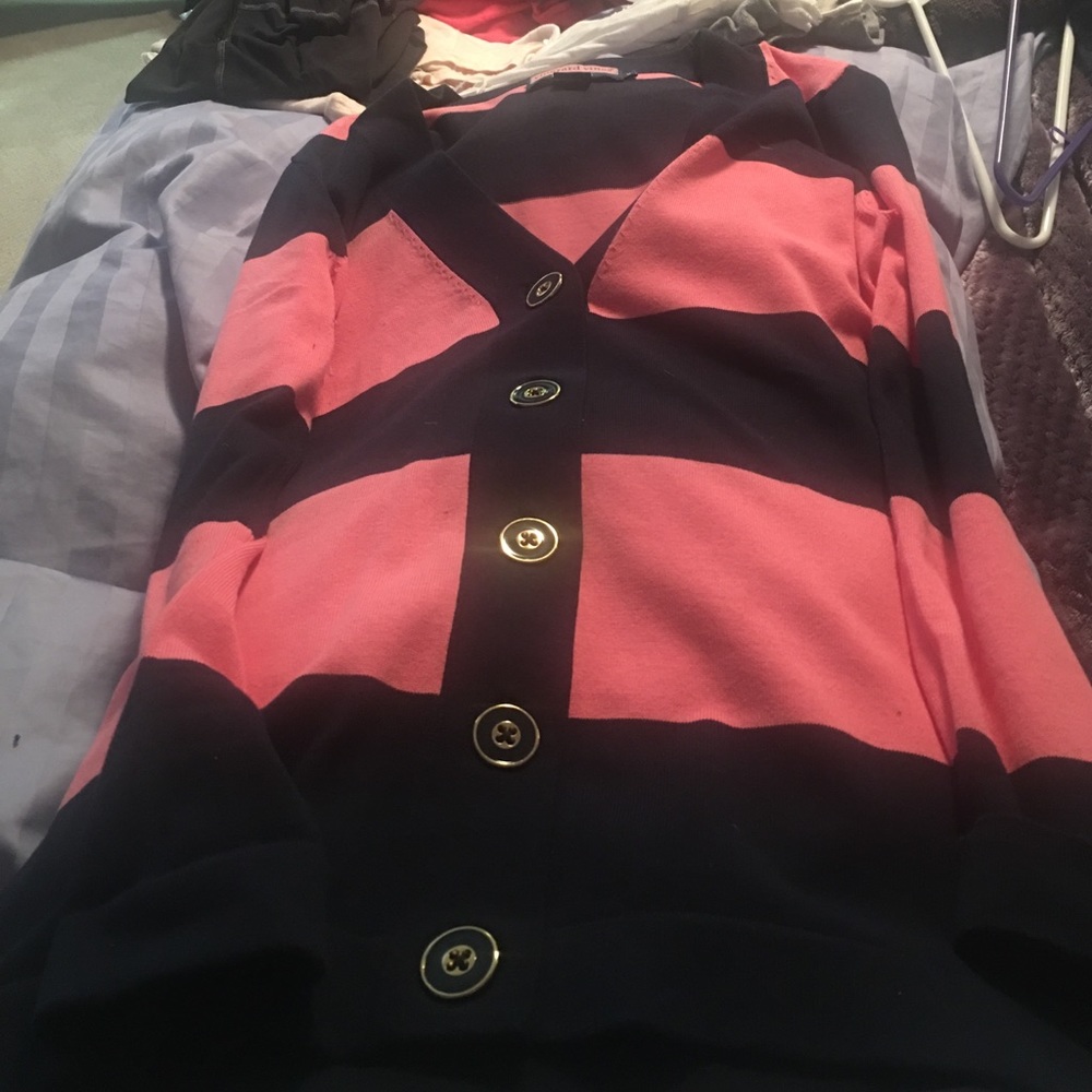 Pink &a Navy Striped Vineyard Vines Sweater