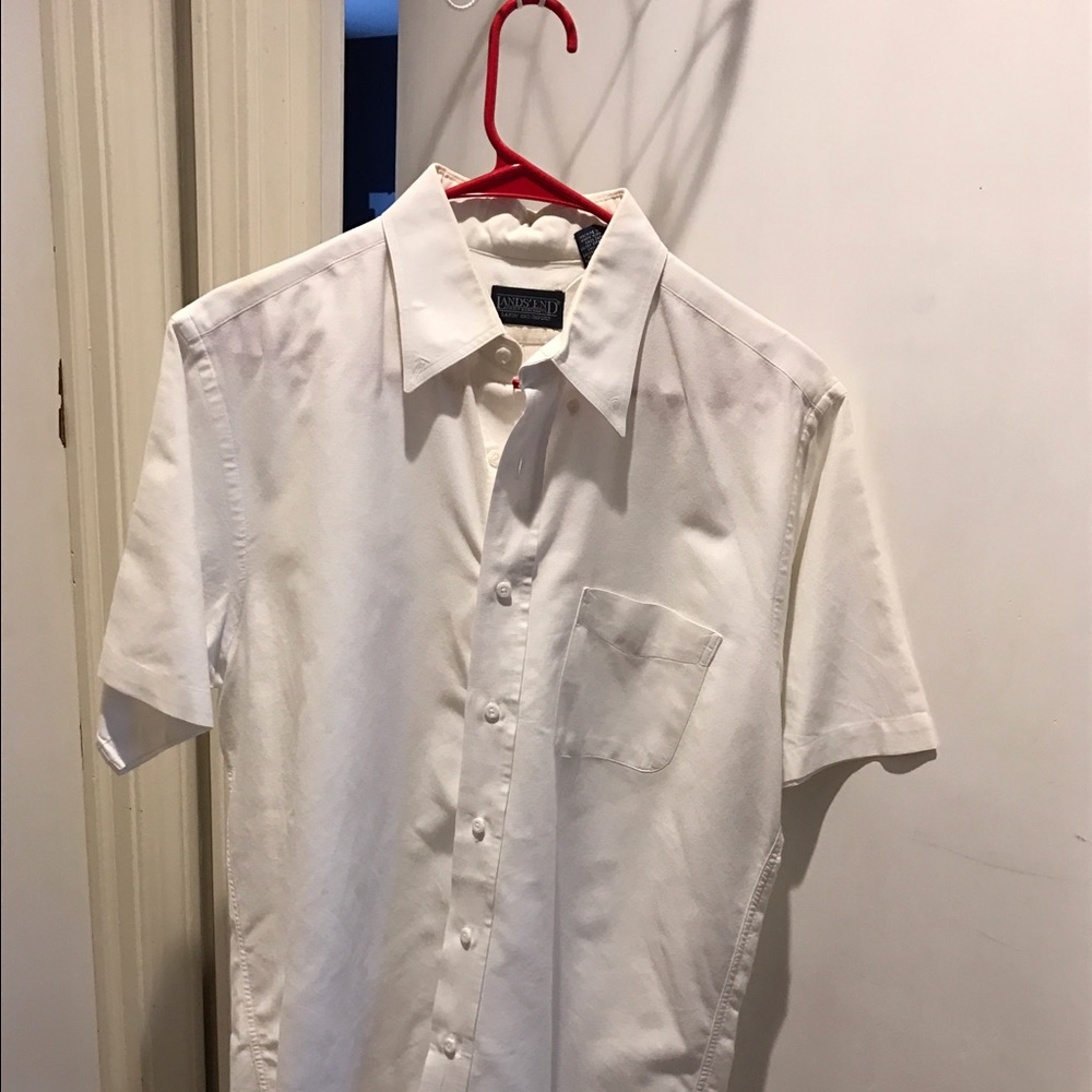White, short sleeve button down