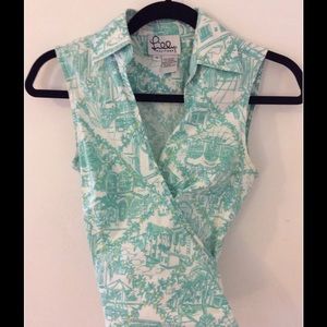 Lilly Pulitzer Worth Ave Toile Wrap Tank 4/2 S