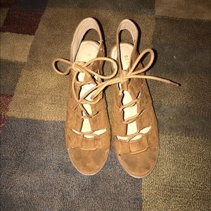 brown lace up heels
