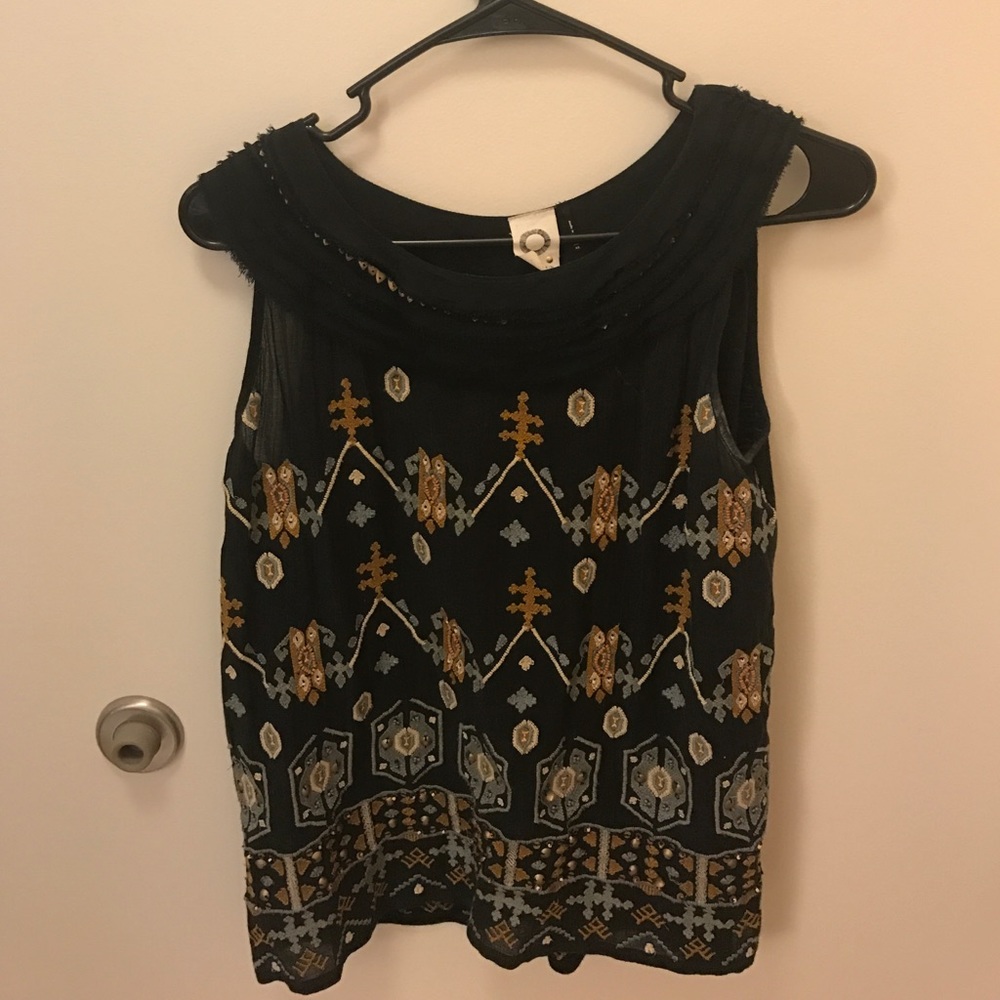 Anthropologie embroidered tank top