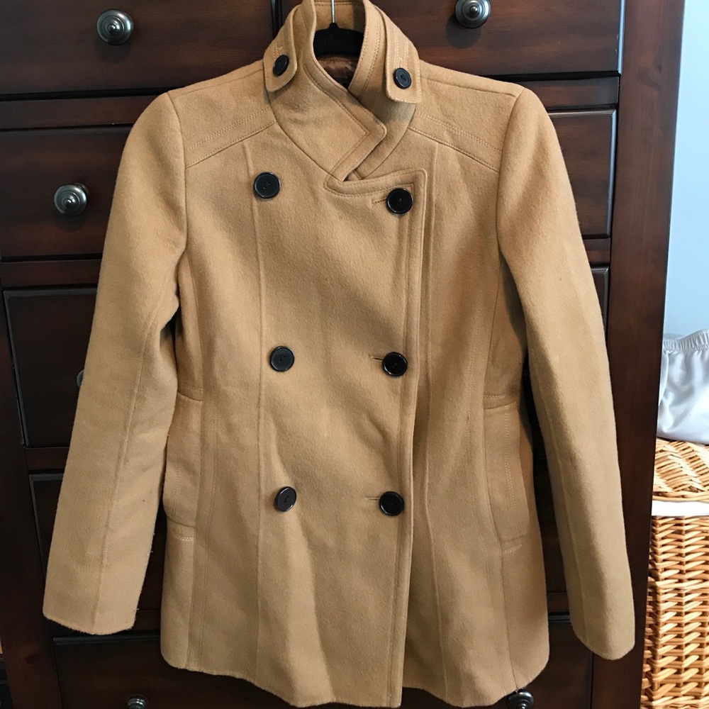 DKNY Wool & Angora Camel Coat