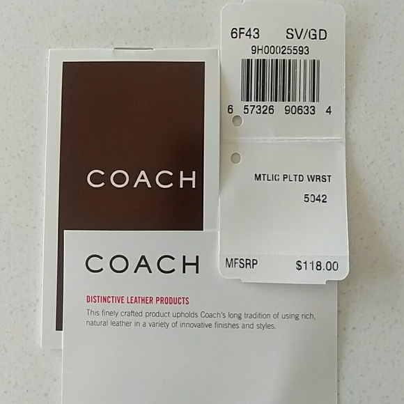 Coach Metallic Pleated Leather Wristlet Bag - Picture 4 of 4