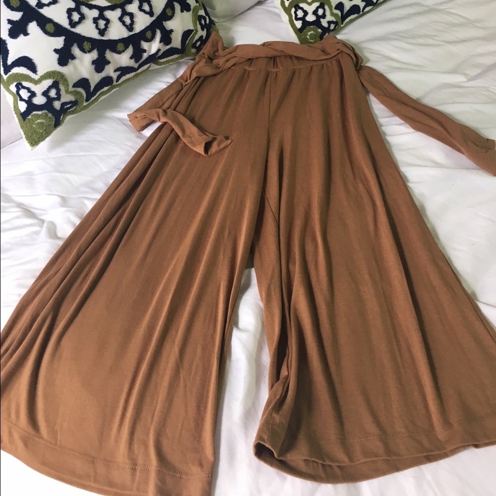 Suede brown culottes