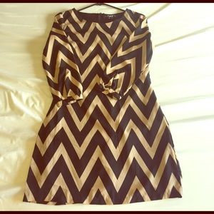 FLASH SALE!! Black and Tan Chevron Dress