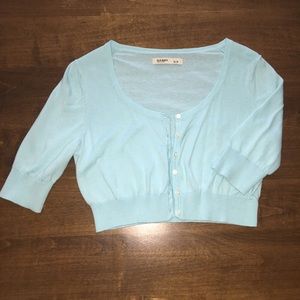 Light Aqua Cropped Cardi