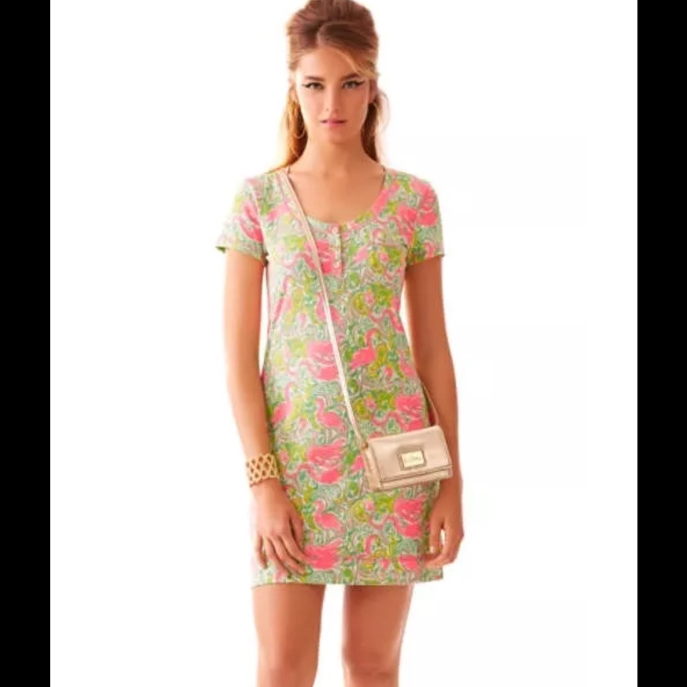 Lilly Pulitzer Britton Henley Dress Hot Wings XS