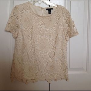 Forever 21 cream floral top