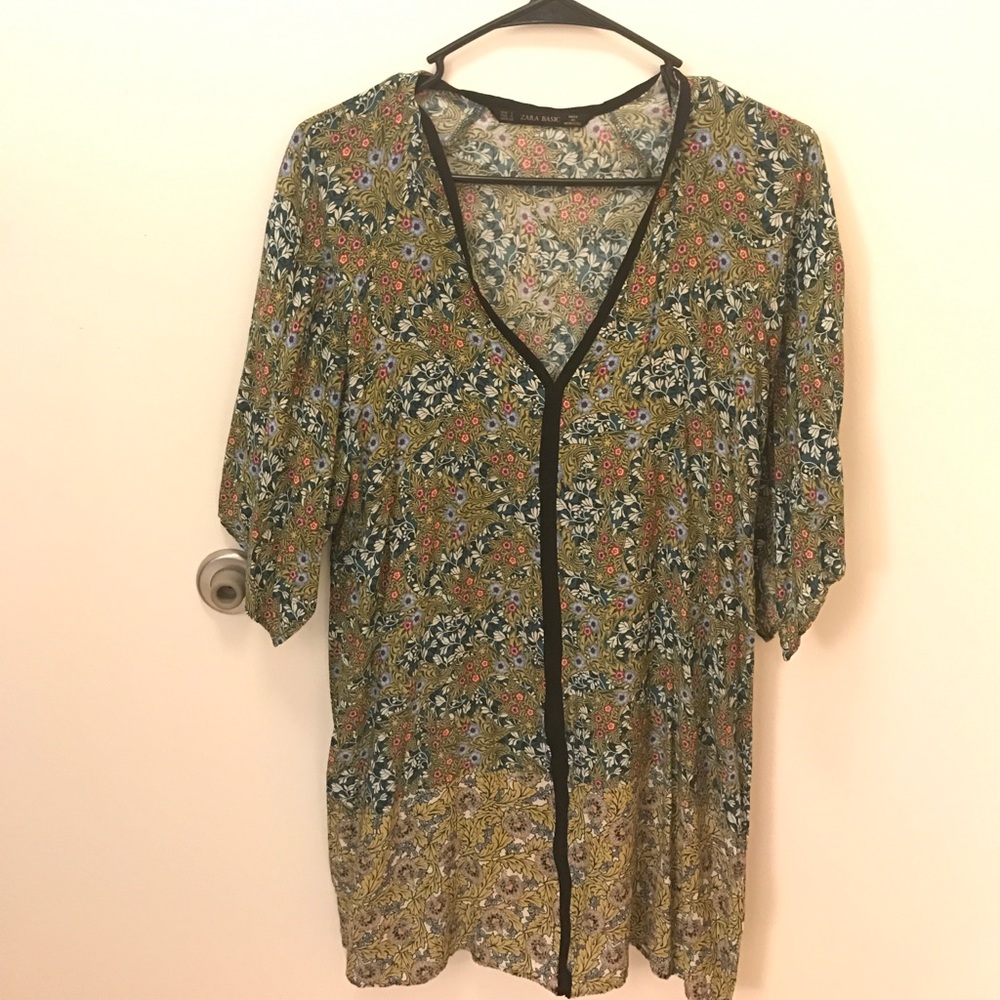 Zara green floral dress