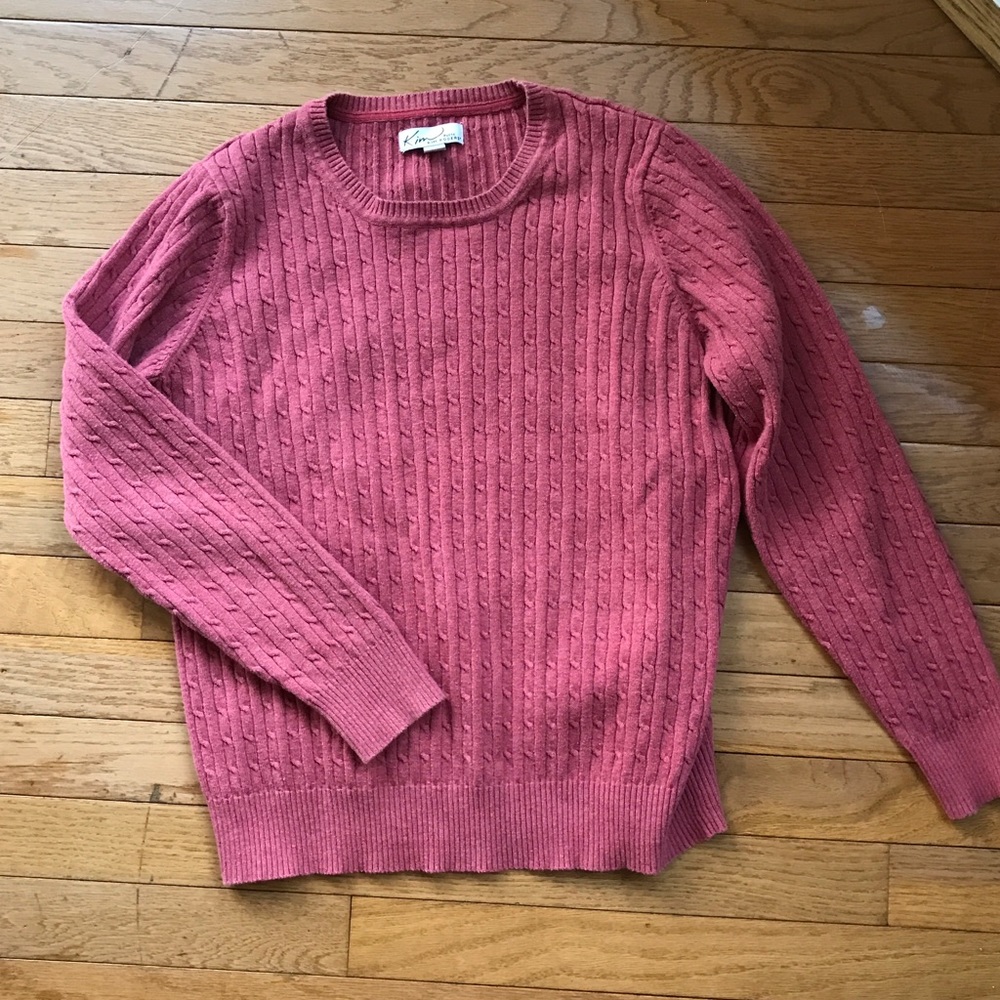 Kim rogers pinkish orange sweater