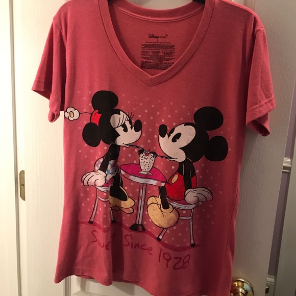 Disney Tops - Minnie and Mickey Mouse Pink Disney t shirt