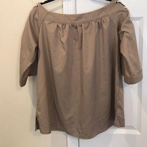 Cute off the shoulder tan top!