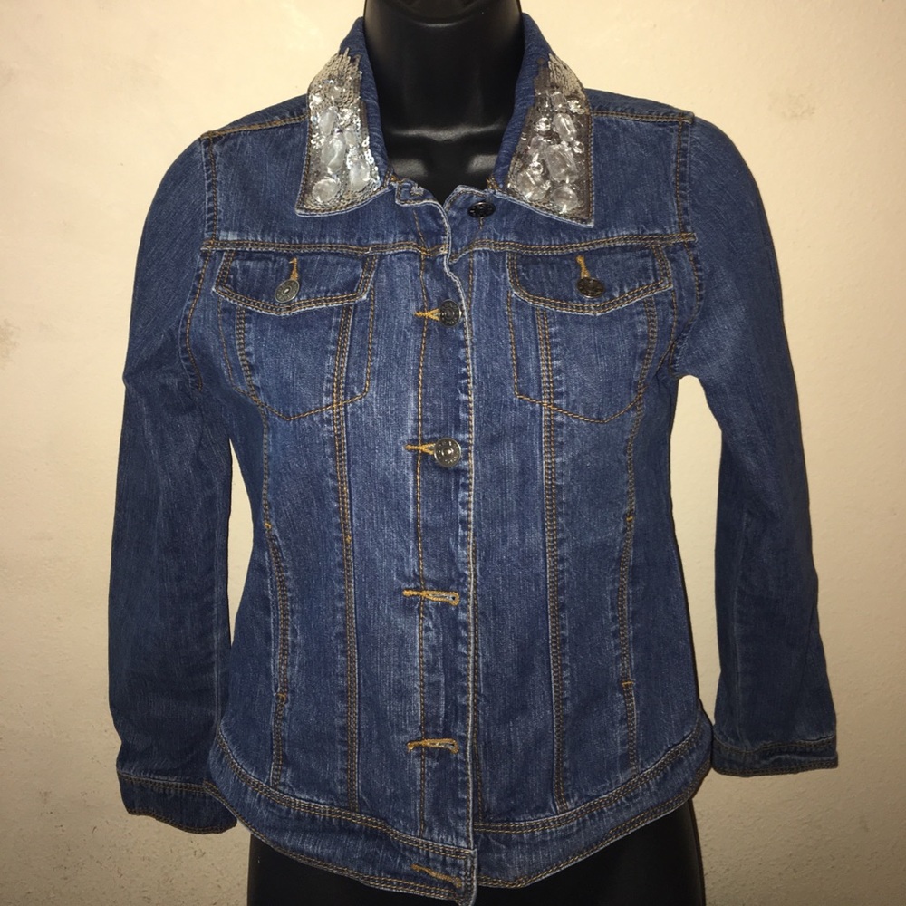 Rhinestoned Denim Jacket