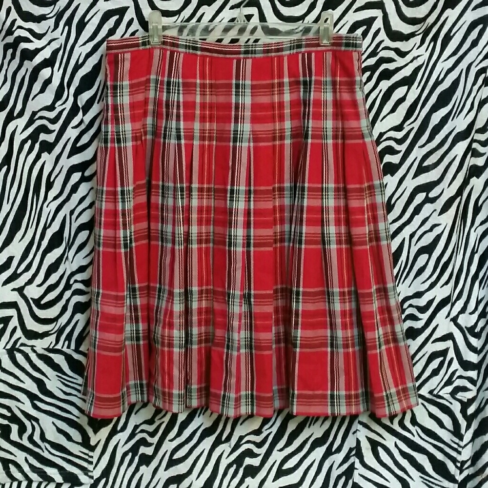 School Girl Skirt Liz Claiborne Red Plaid