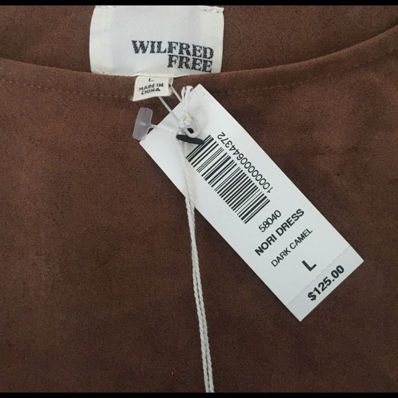 NWT Aritzia Suede Nori Dress in Dark Camel - Picture 4 of 4